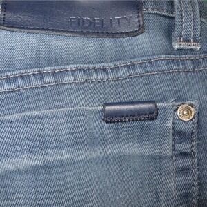 Fidelity Denim 50-11 Mens Blue Straight Leg Jeans Size 34 Medium Wash Whiskered